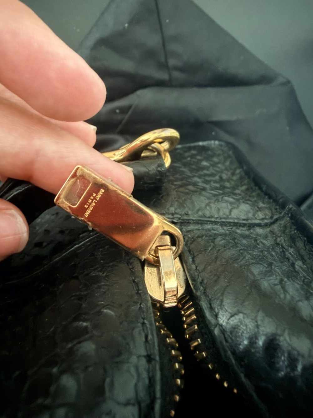 YSL Cabas Monogram Python Embossed Satchel - Picture 12 of 12
